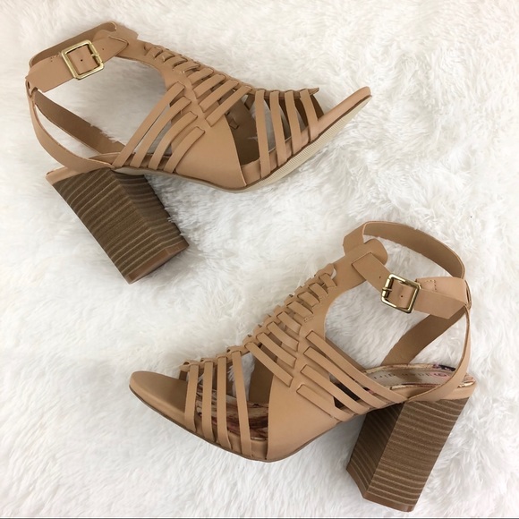 Madden Girl Shoes - Madden Girl Remiie Stacked Heel Tan Sandal